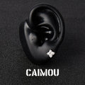 Four-Pointed Star Snowflake Zircon Stud Earrings