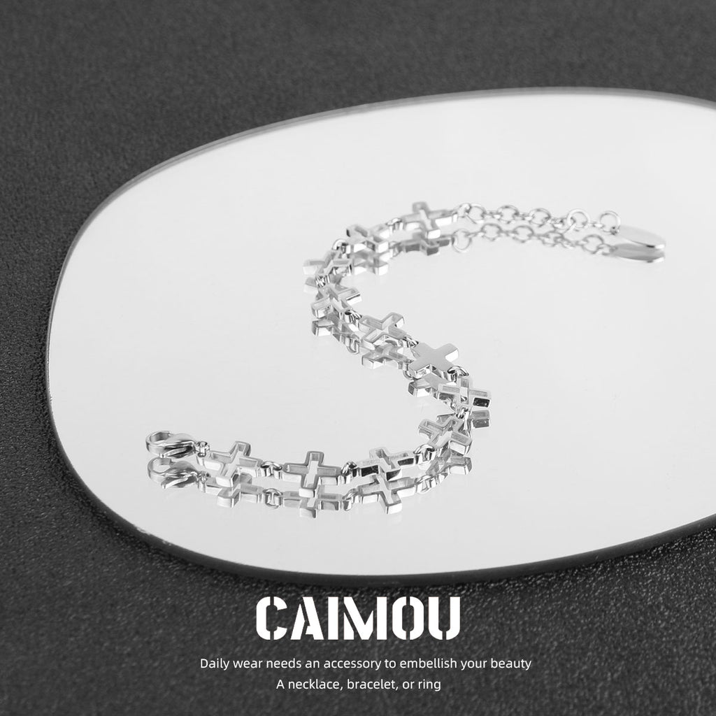 Openwork cross bracelet