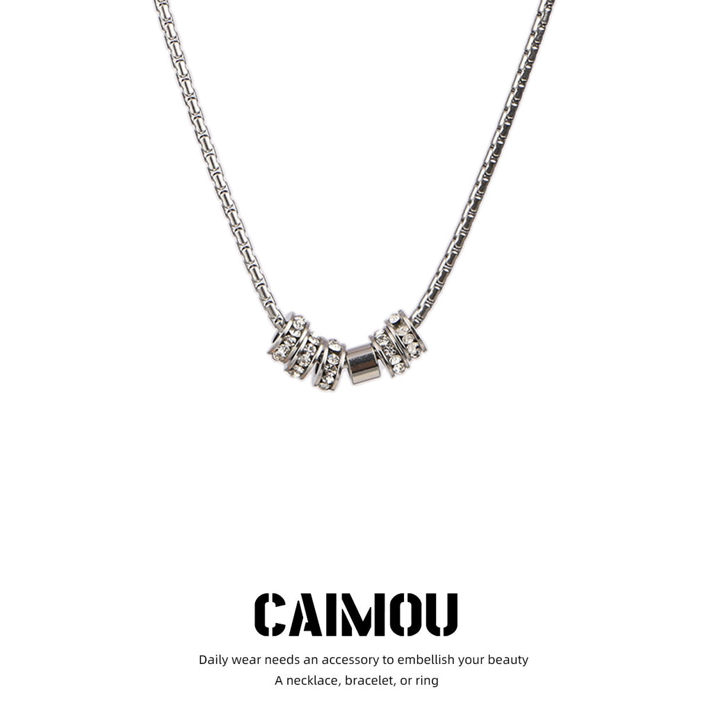 Rhinestone Barrel Choker Necklace