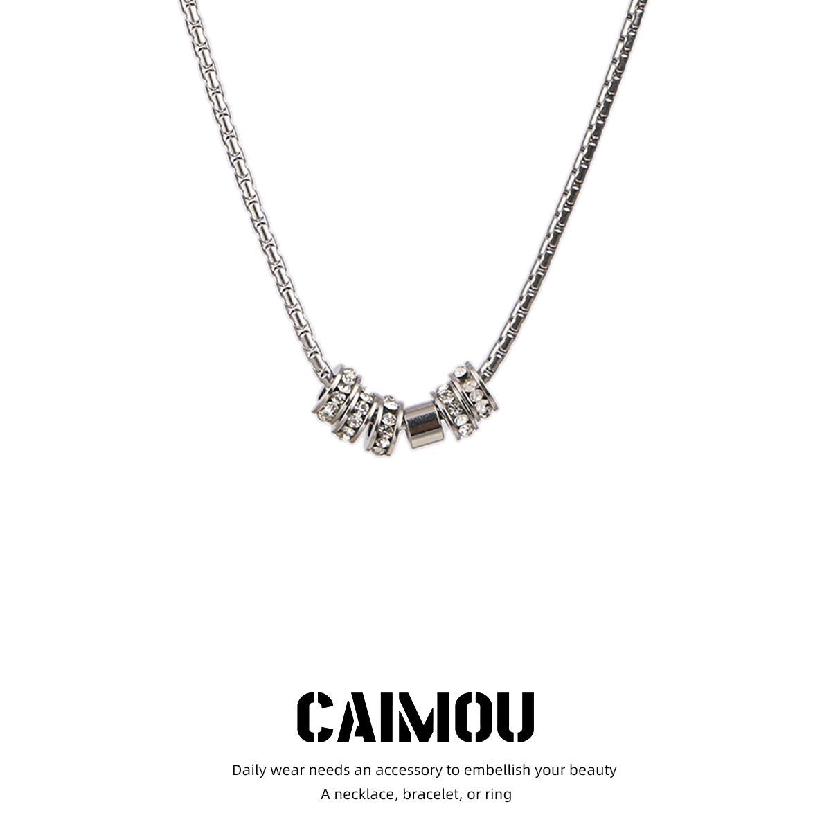 Rhinestone Barrel Choker Necklace