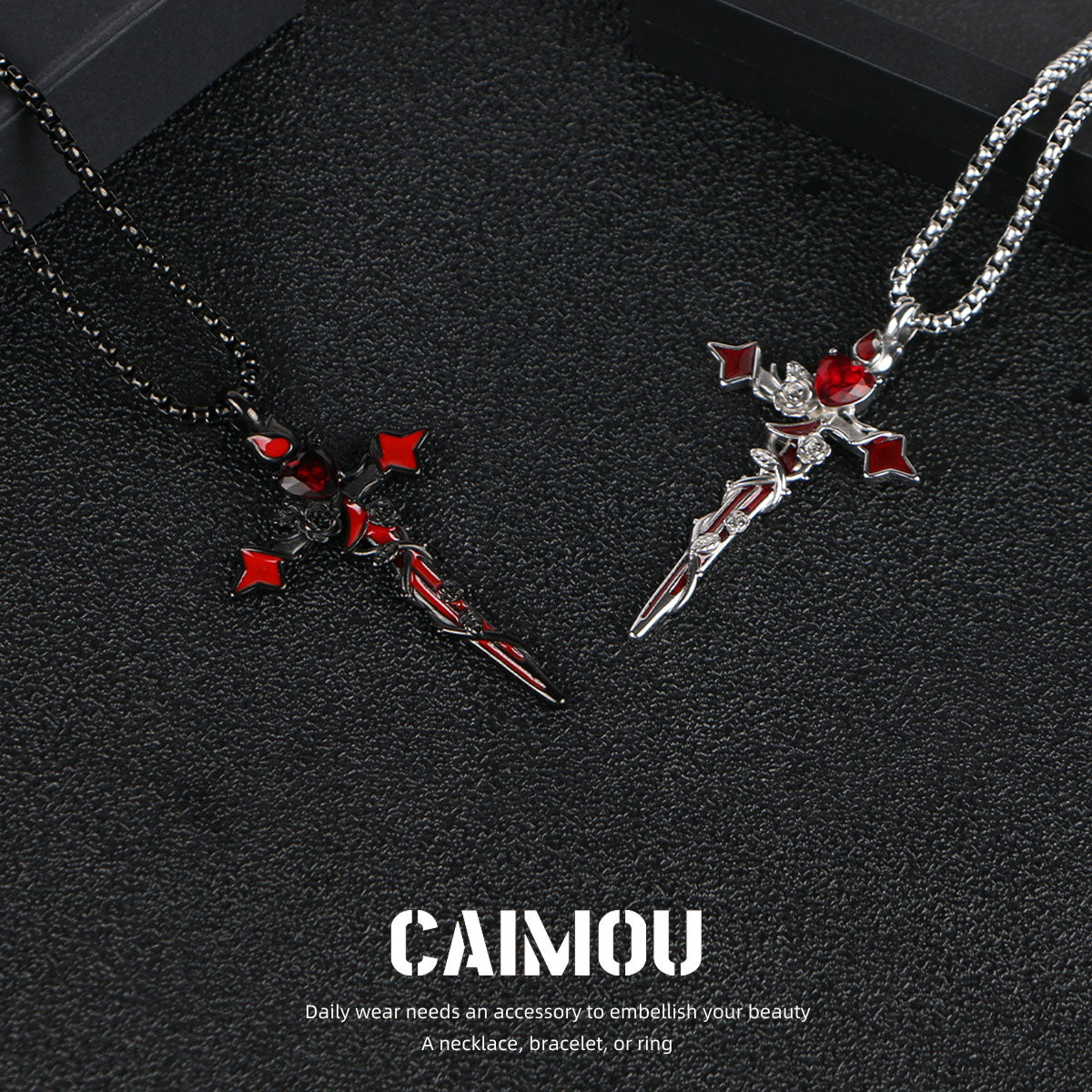 🌹✝️Cross Red Rose Necklace