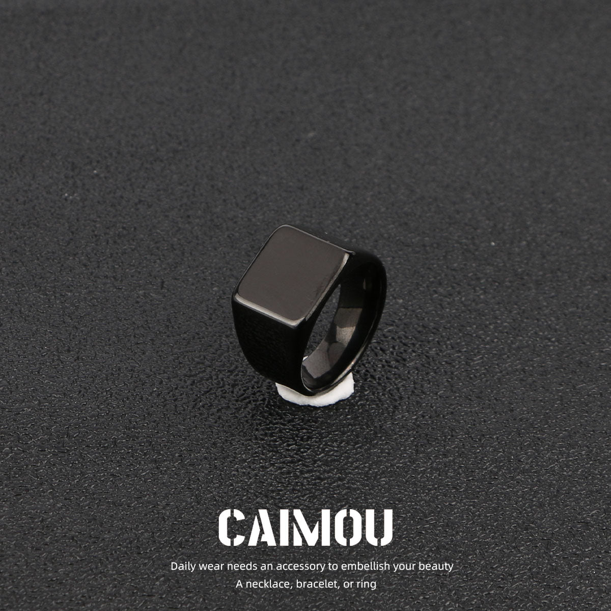 Black Titanium Steel Signet Rings (Multi Styles)