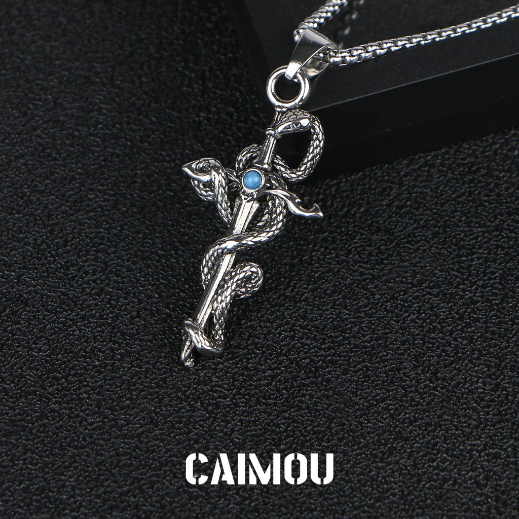 🐍✝️snake cross necklace