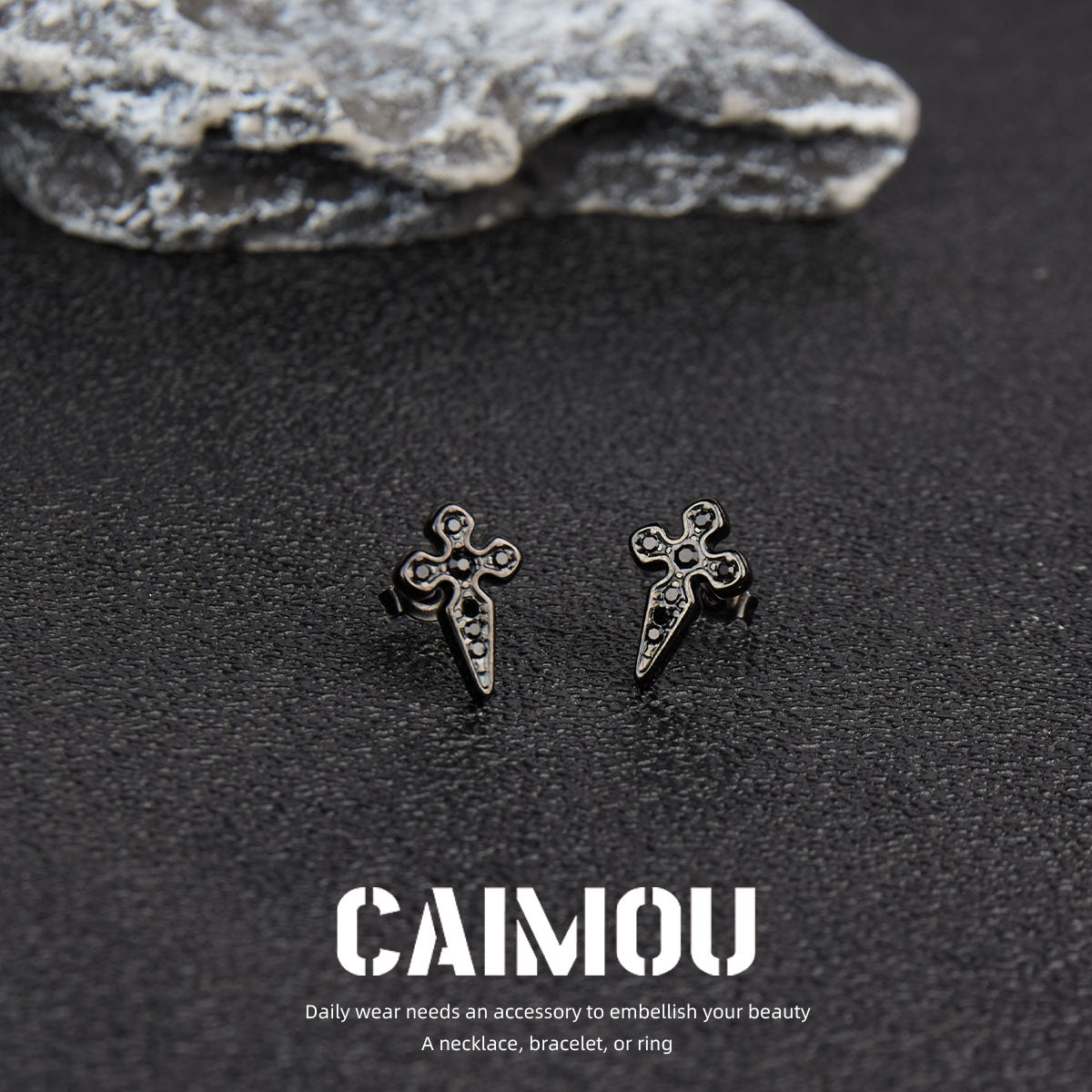 ✨✝️Zircon cross earrings