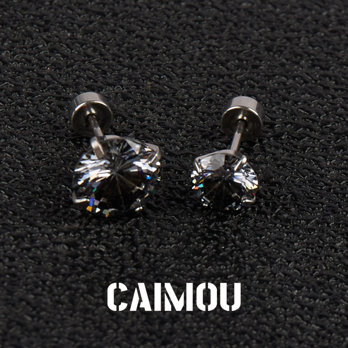 Color Plated Eight Arrows Round Zircon Stud Earrings