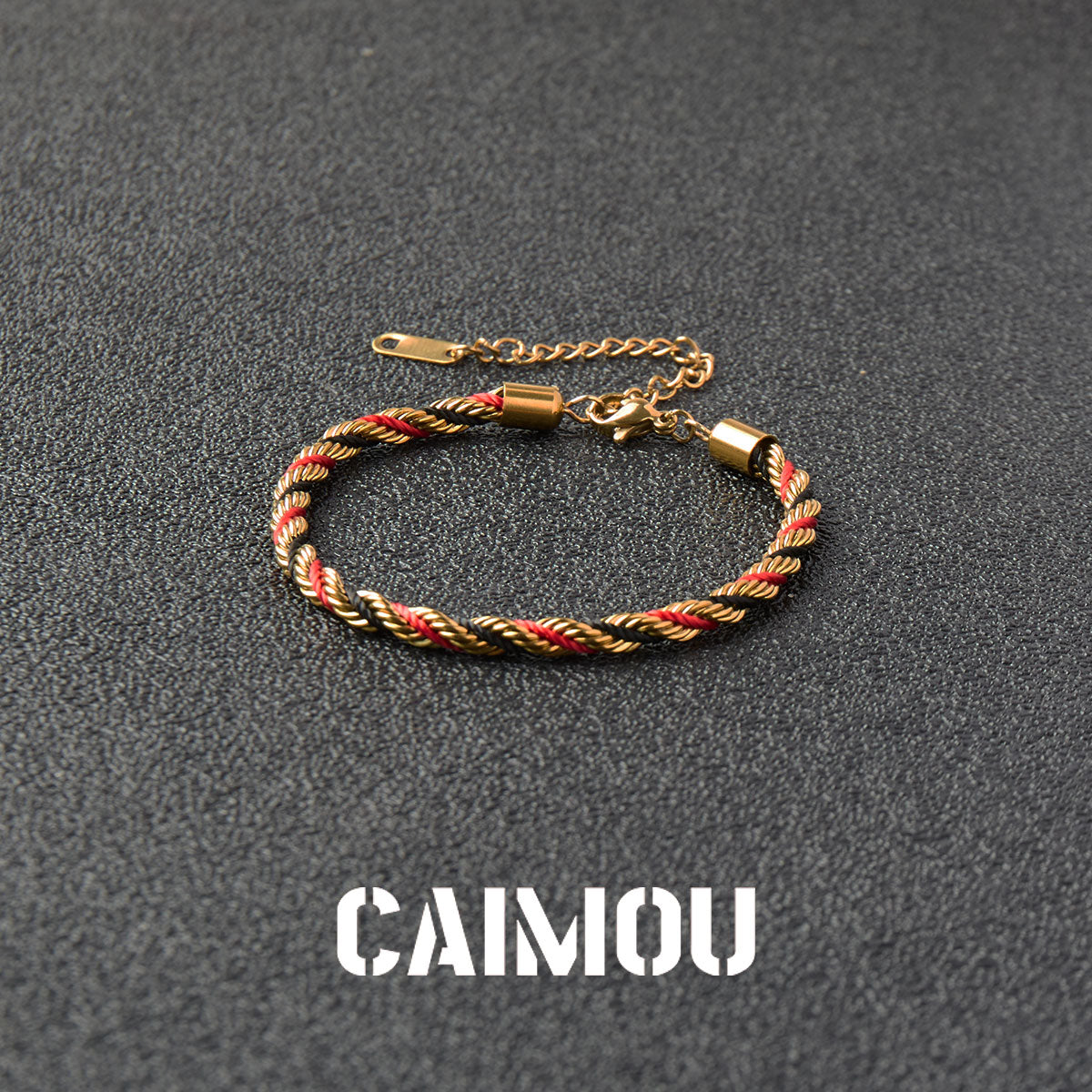 Stainless Steel Slim Twisted Rope Bracelet