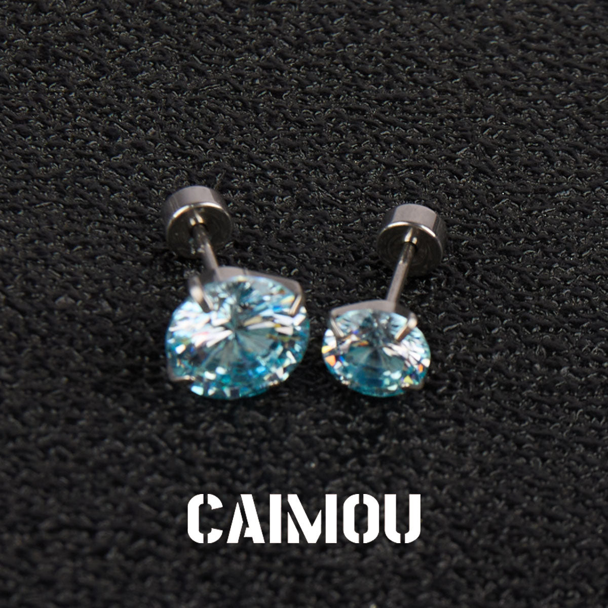 Color Plated Eight Arrows Round Zircon Stud Earrings