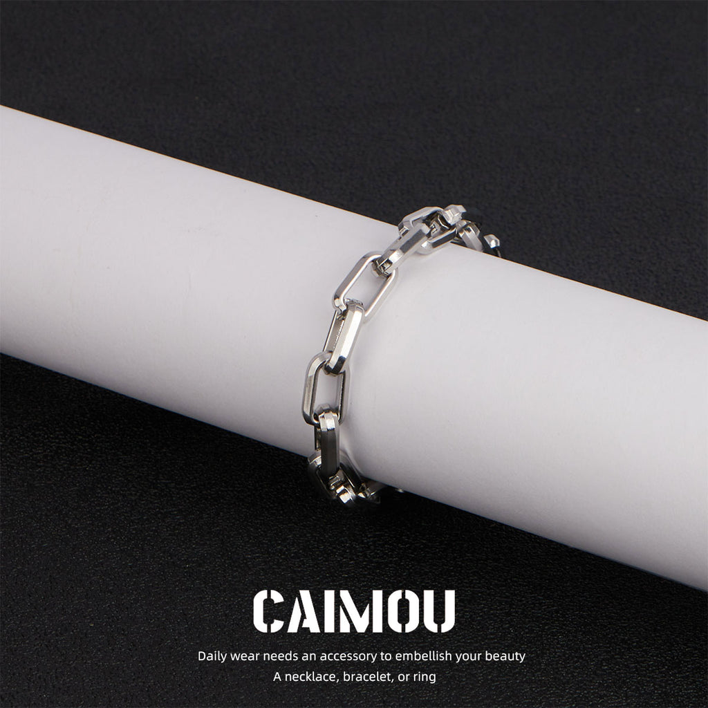 Rectangle Link Thick Chain Bracelet
