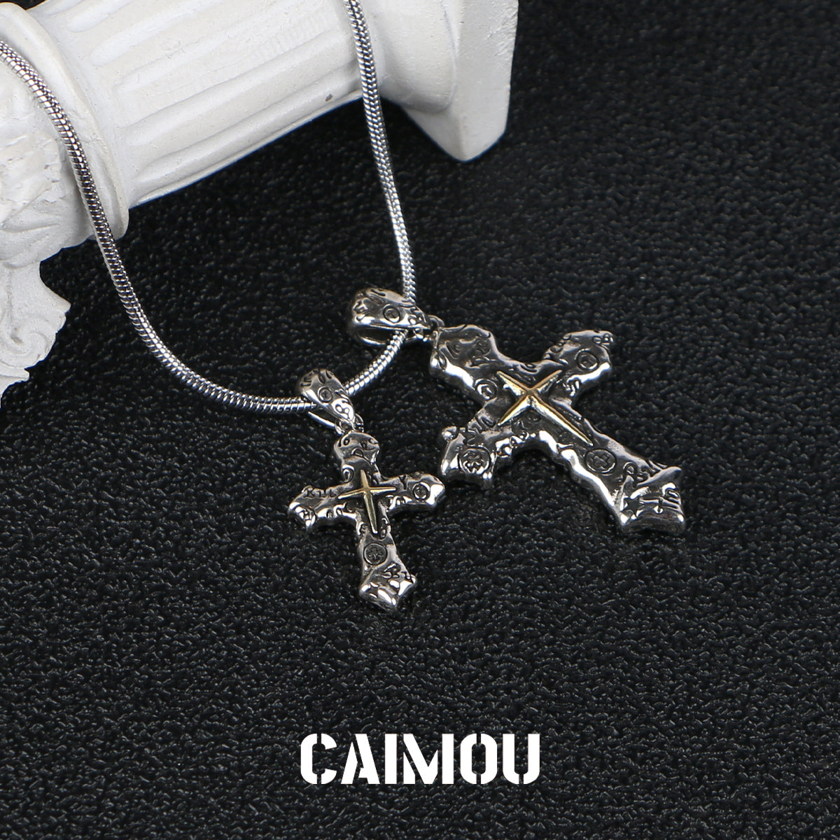 ✝️🔤Letter Double Cross Necklace