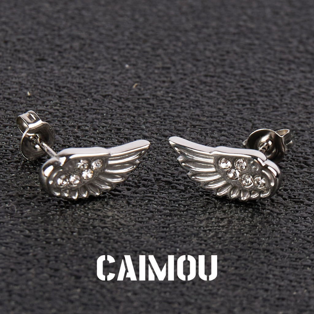 Wing Cubic Zirconia Stud Earrings