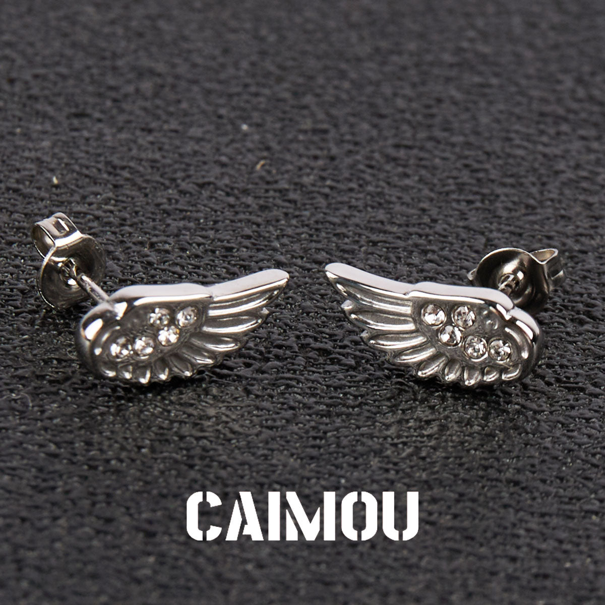 Wing Cubic Zirconia Stud Earrings
