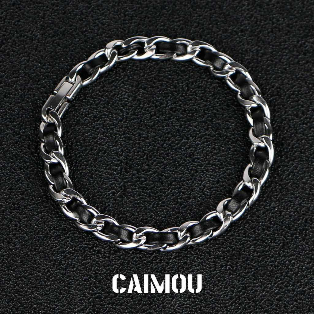 Leather Cord Bracelet with Hidden Clasp