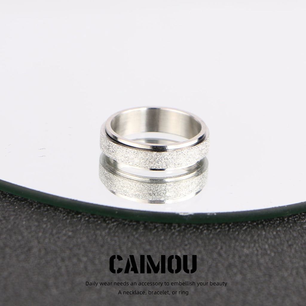 Round Band Frosted Ring