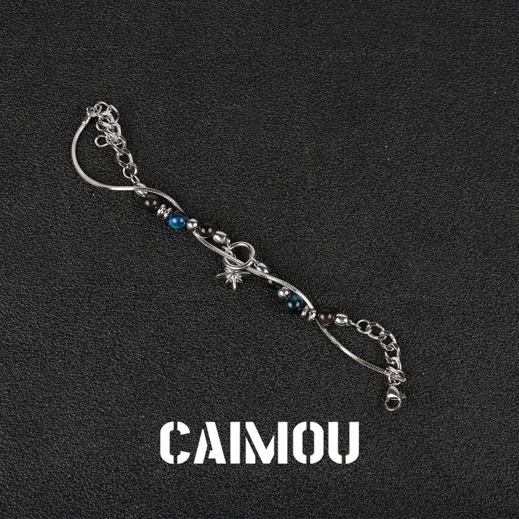 Octagram Blue Stone Beaded Bracelet