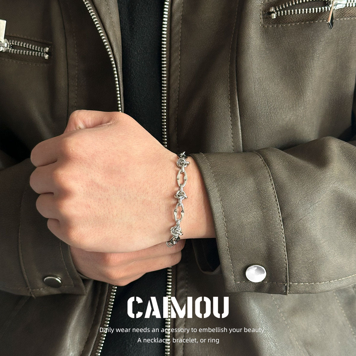 Lip Link Cuban Bracelet (Silver)