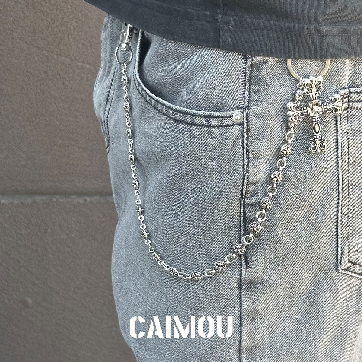 ⛓️✝️Openwork cross-shaped trouser chain