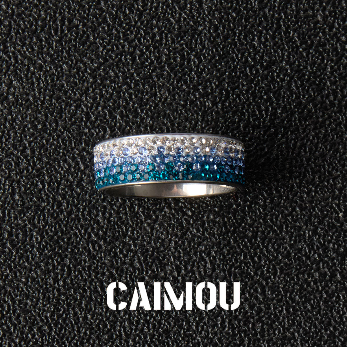 Gradient Crystal Wide Band Ring