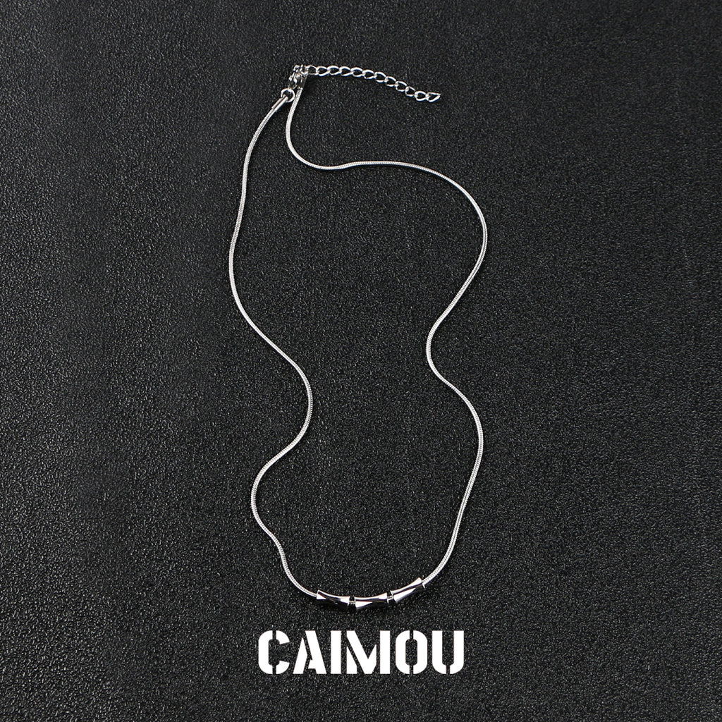 Bamboo Joint Pendant Snake Chain Choker