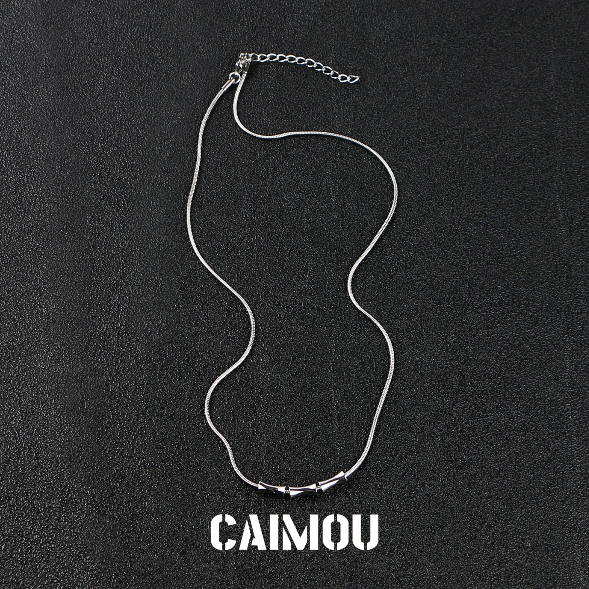 Bamboo Joint Pendant Snake Chain Choker
