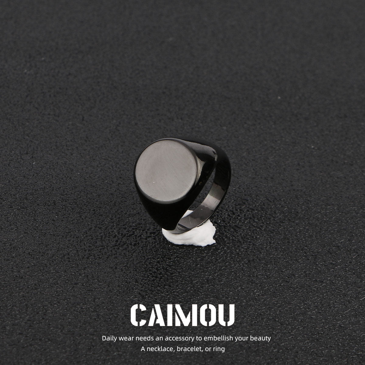 Black Titanium Steel Signet Rings (Multi Styles)