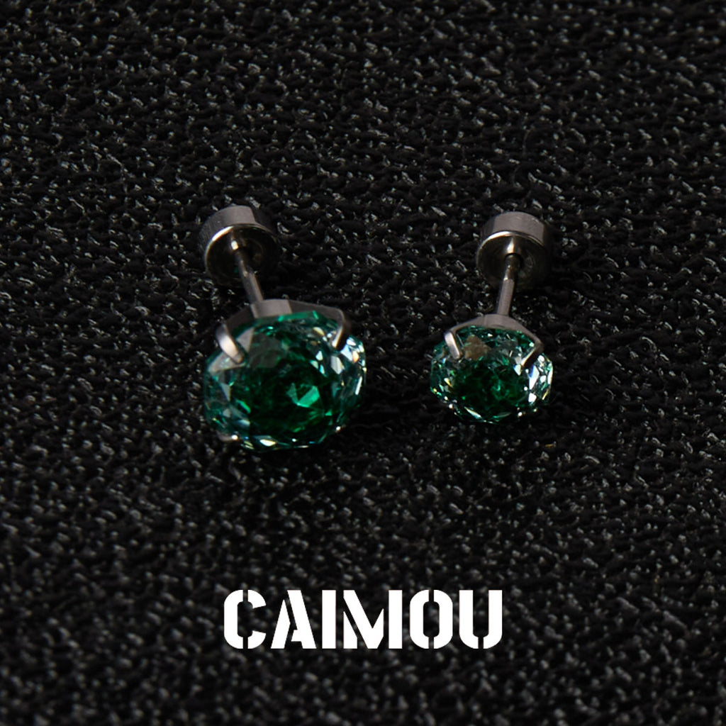 Rose Cut Zircon Stud Earrings