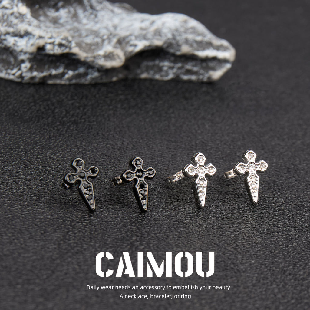 ✨✝️Zircon cross earrings