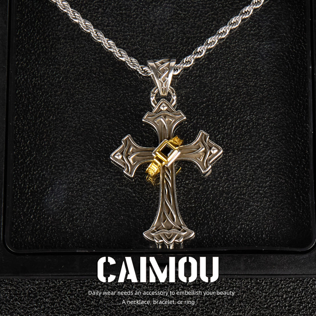 ✝️✨Gold single-ring cross necklace