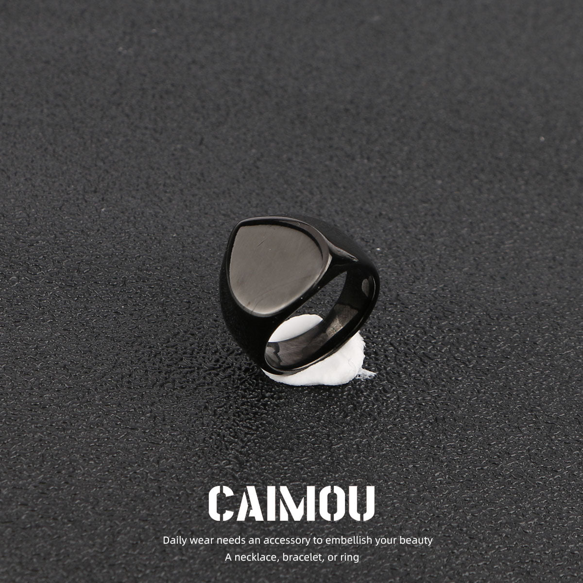 Black Titanium Steel Signet Rings (Multi Styles)