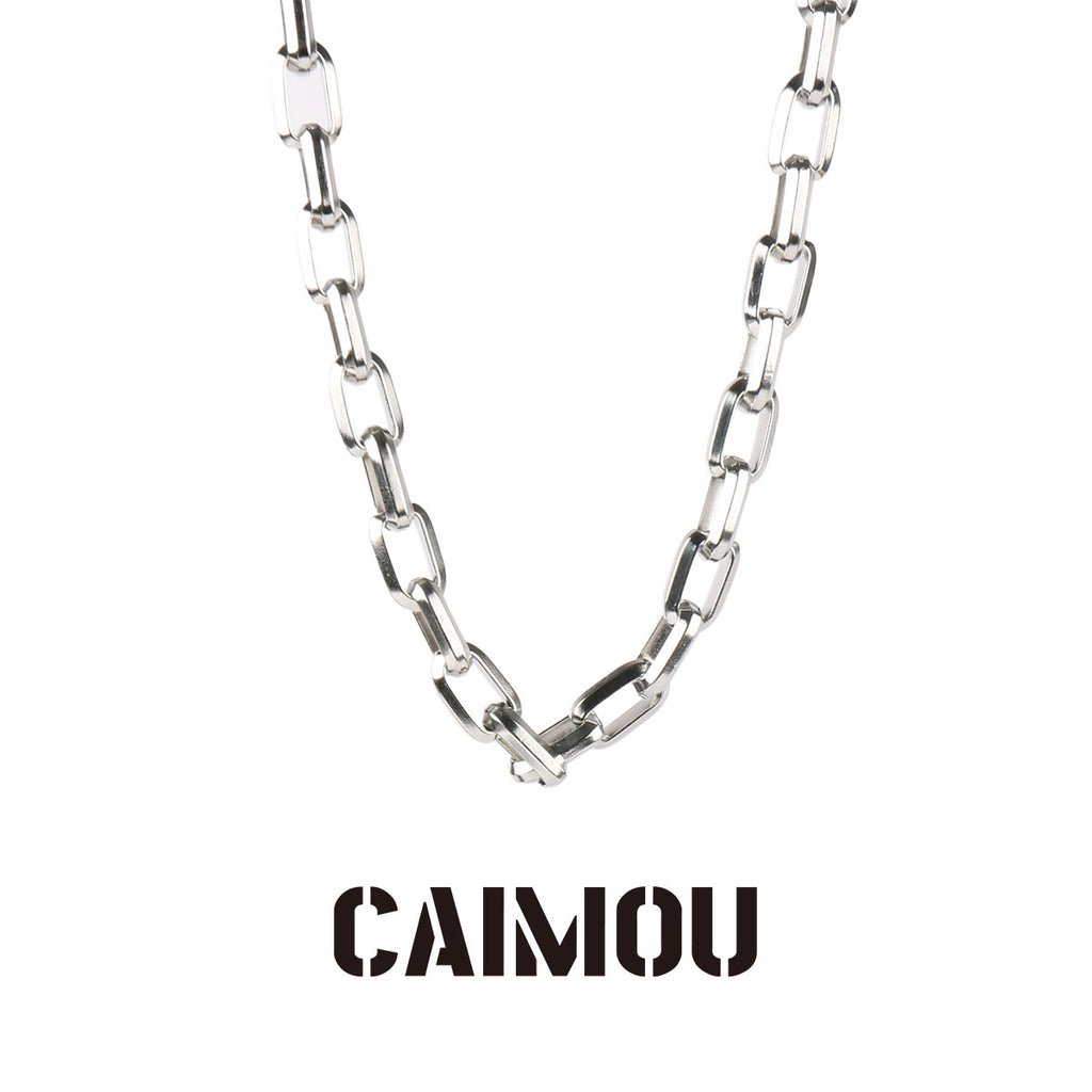 Rectangle Link Thick Chain Necklace