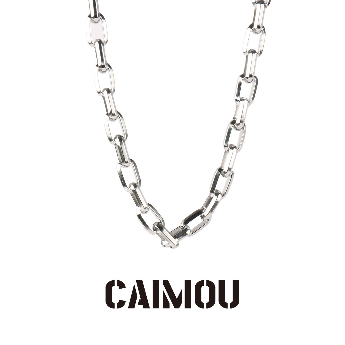 Rectangle Link Thick Chain Necklace