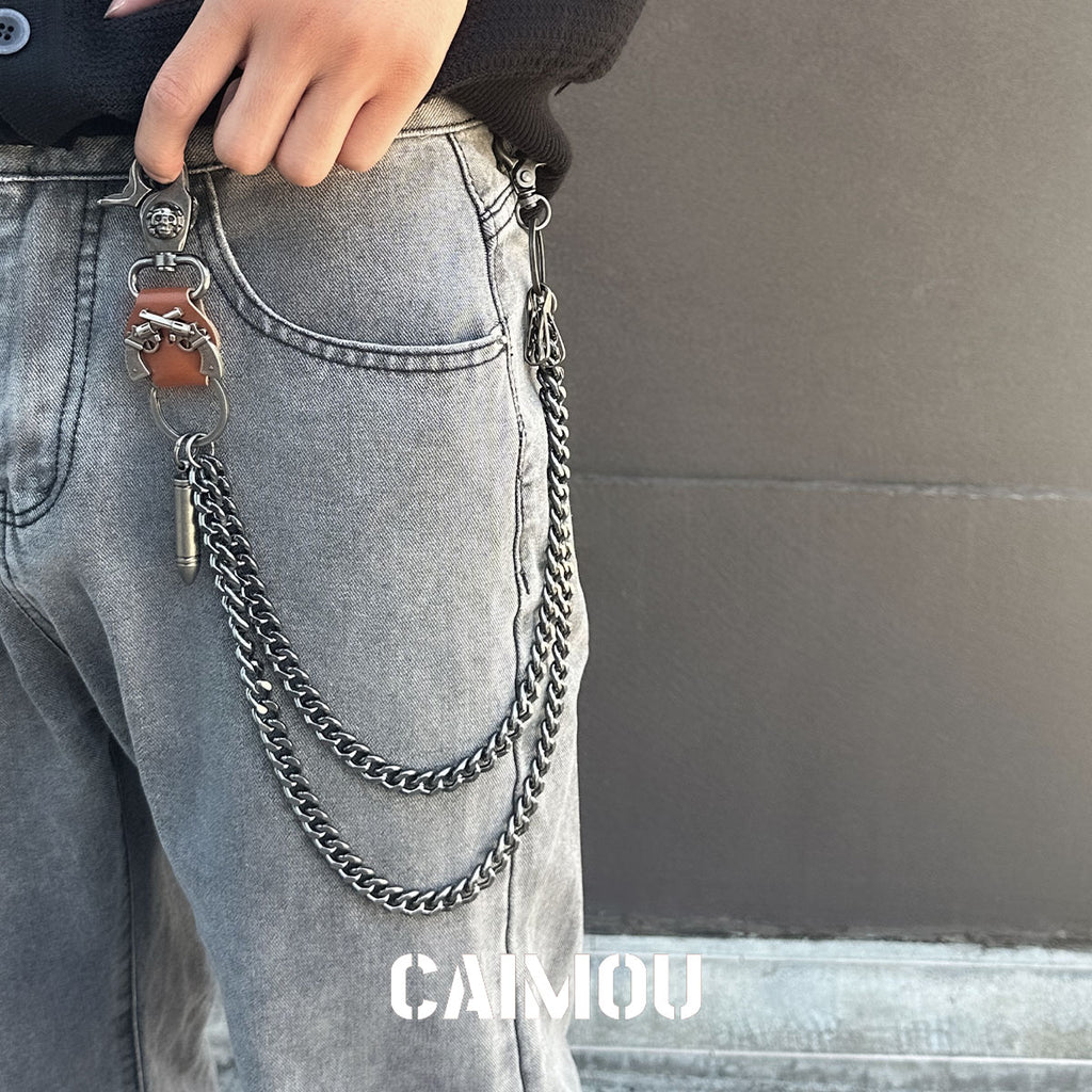 Dual Pistol Bullet Double Layer Pants Chain