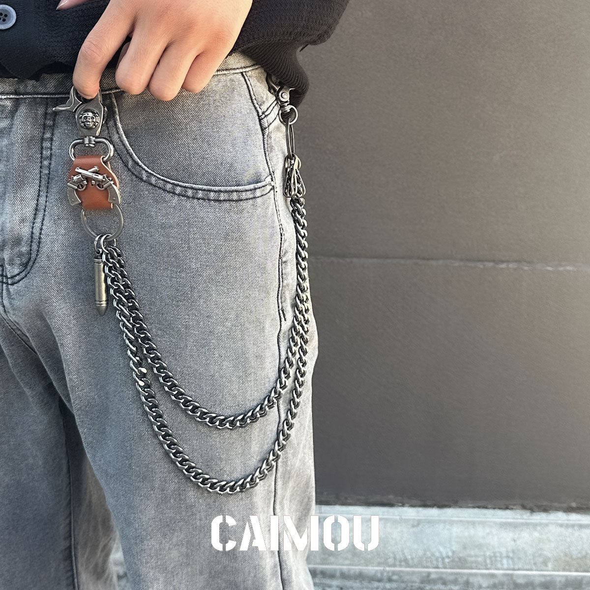Dual Pistol Bullet Double Layer Pants Chain