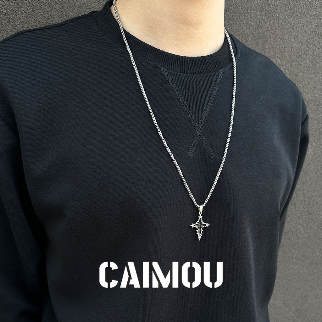 Black Icon Cross Necklace