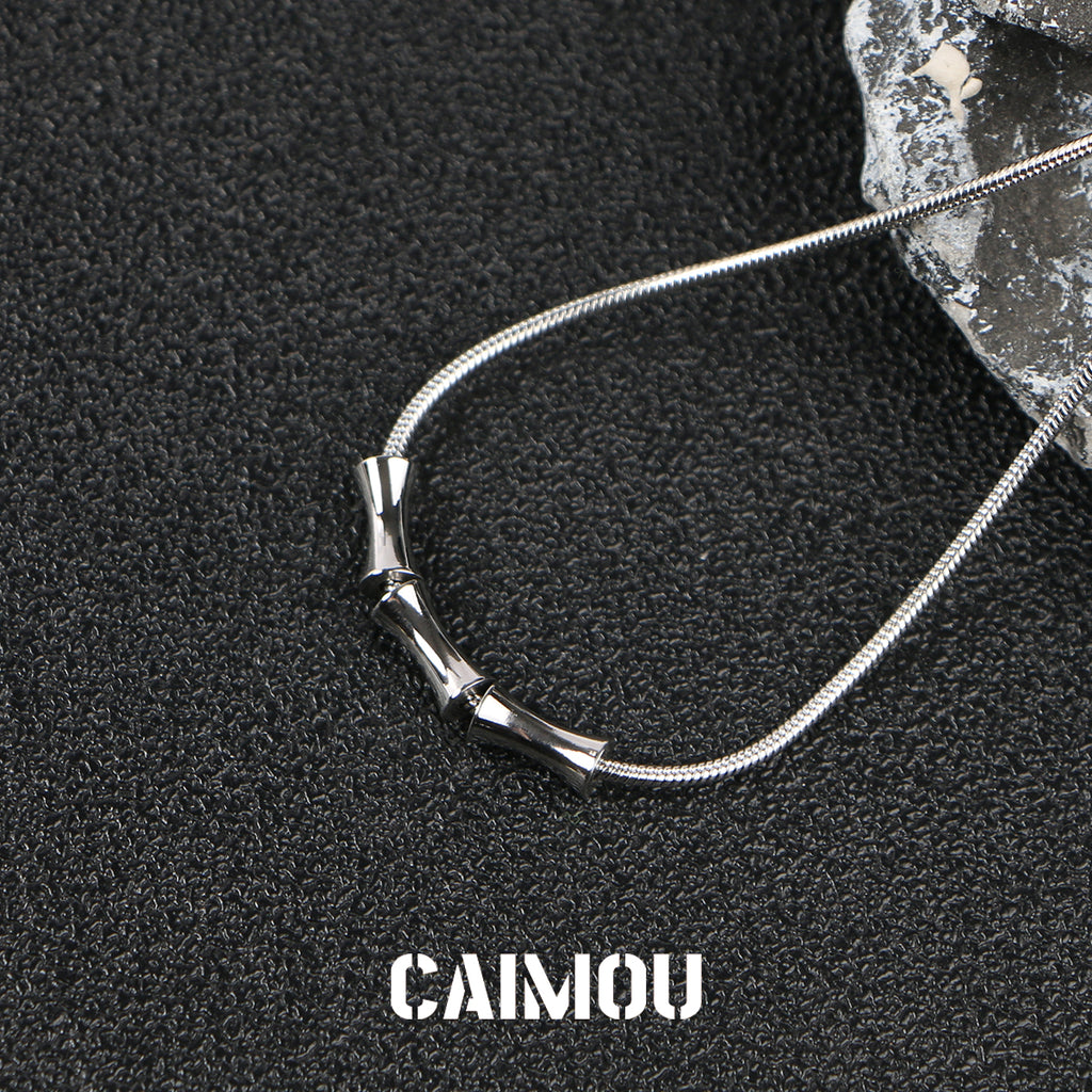 Bamboo Joint Pendant Snake Chain Choker