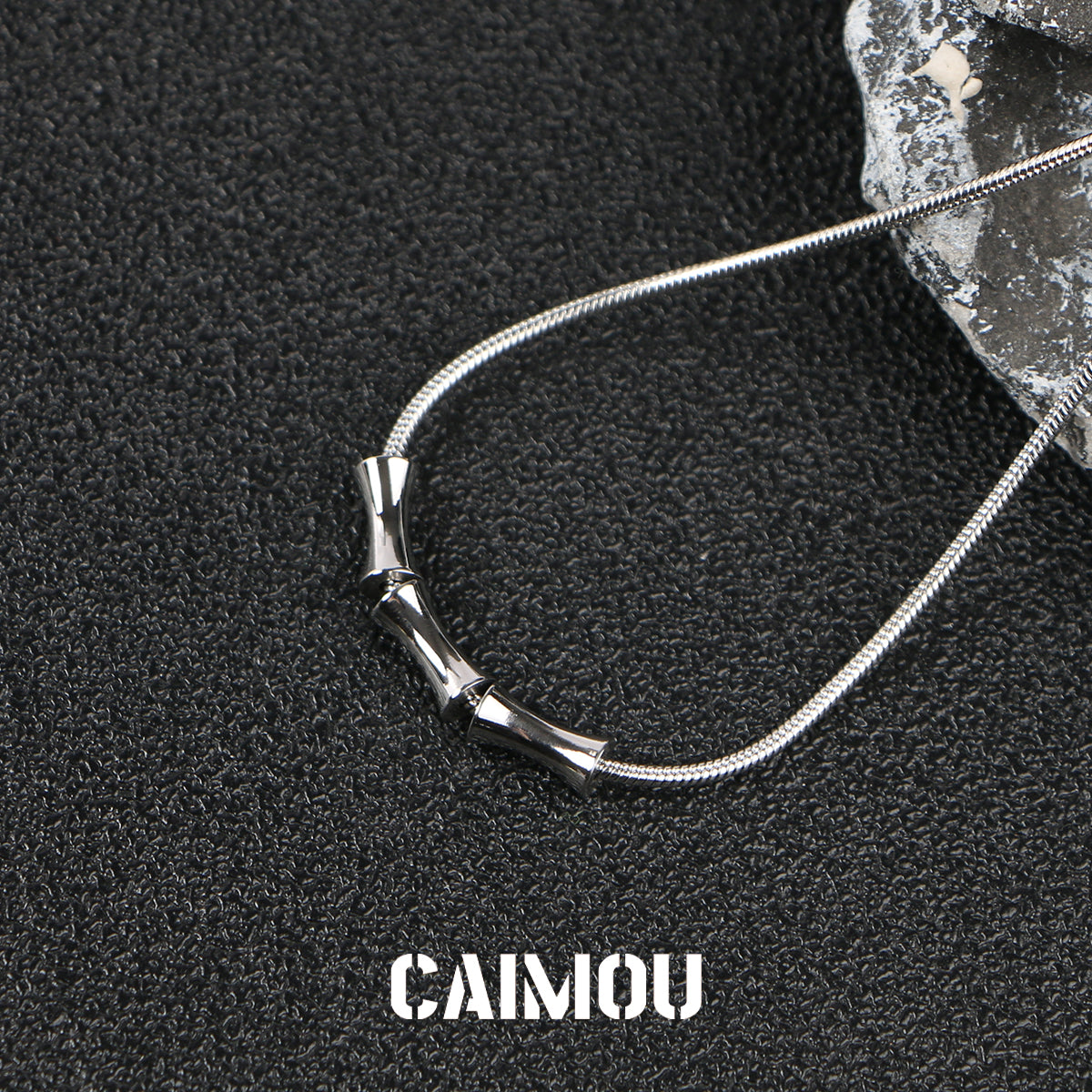 Bamboo Joint Pendant Snake Chain Choker