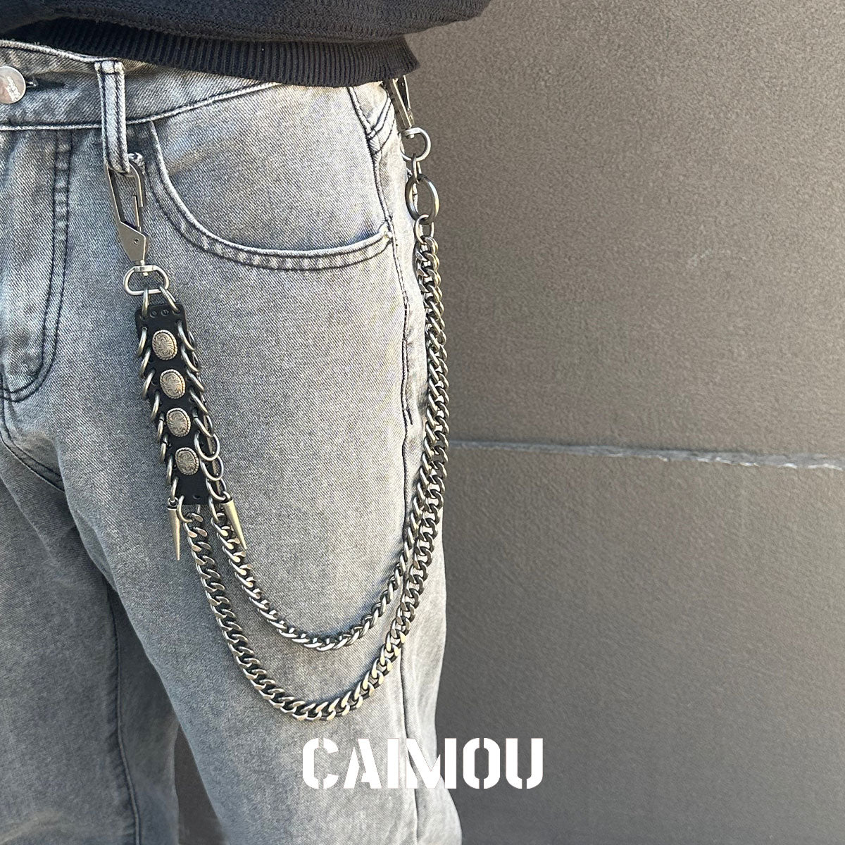 Spiked Dragon Spine Double Layer Pants Chain