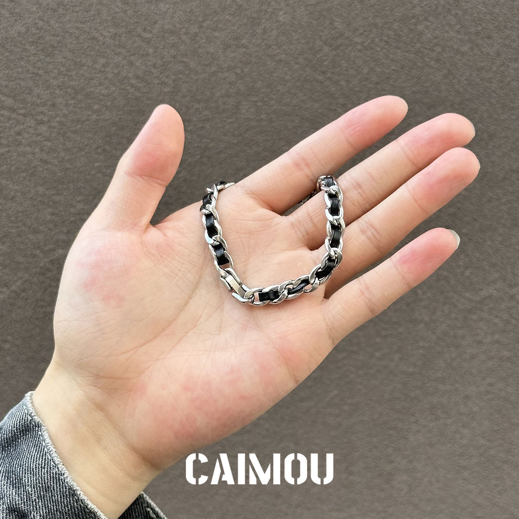 Leather Cord Bracelet with Hidden Clasp