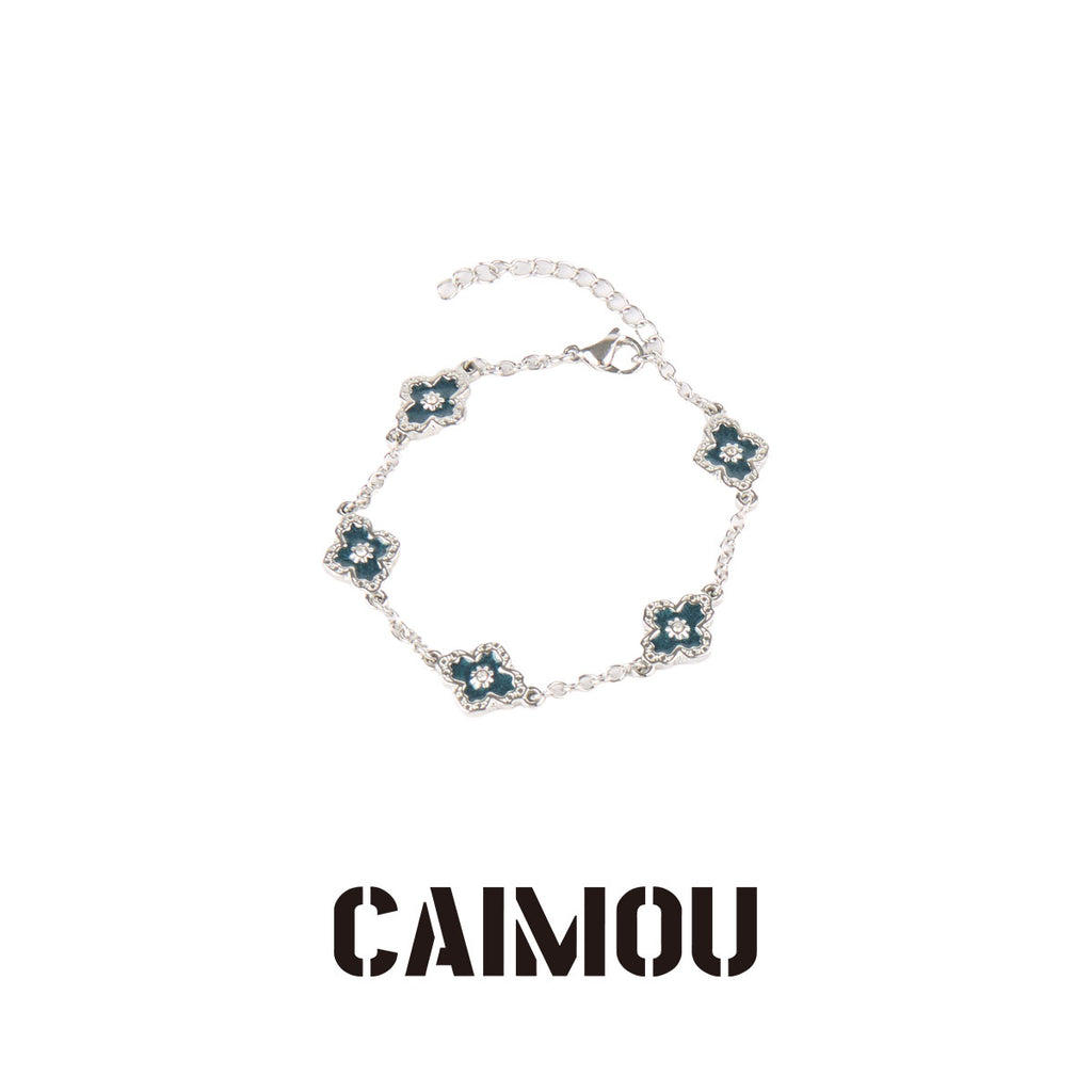 Stainless Steel Cross Flower Bracelet