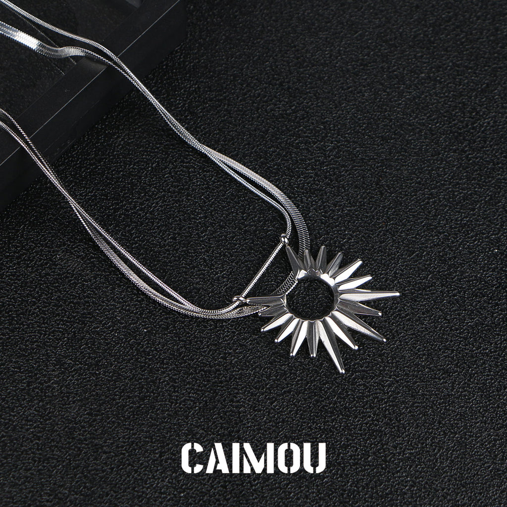 Sunburst Double Layer Snake Chain Choker