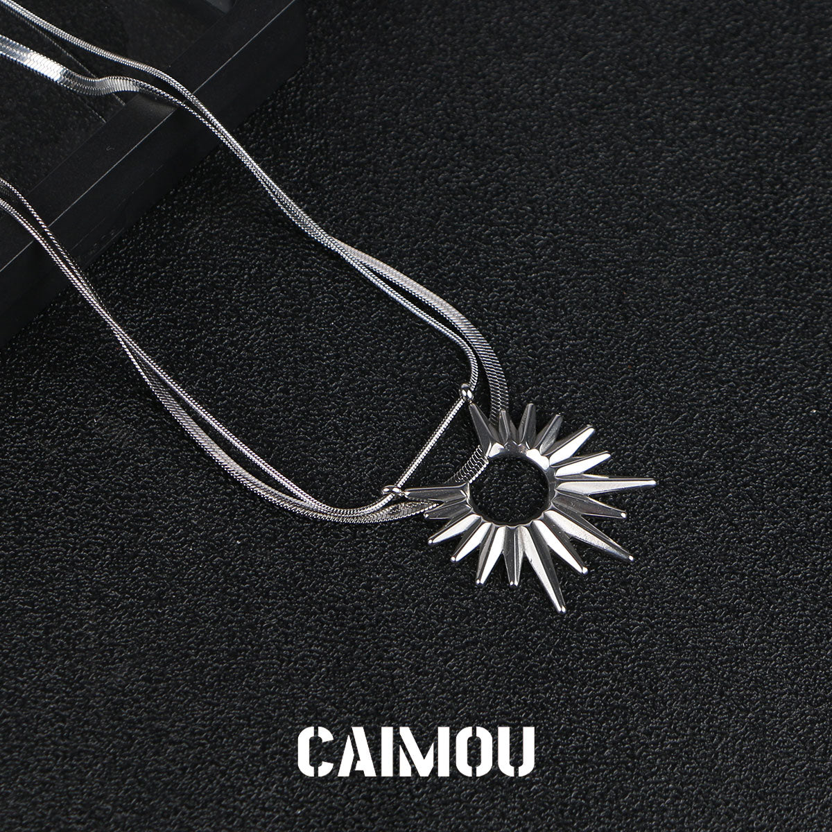 Sunburst Double Layer Snake Chain Choker