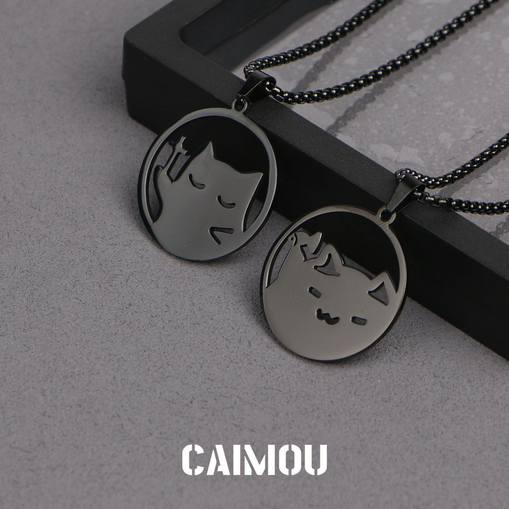 Black Cat Couple Necklaces