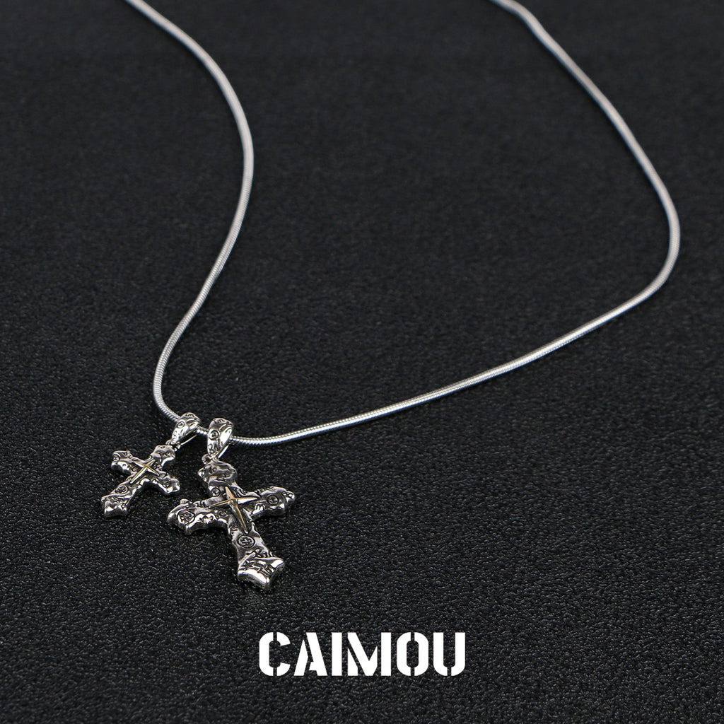 ✝️🔤Letter Double Cross Necklace