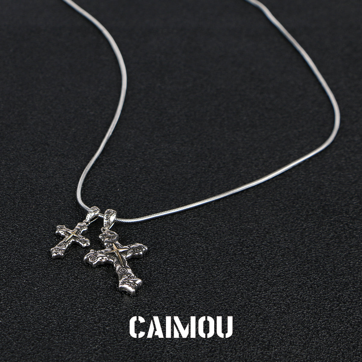 ✝️🔤Letter Double Cross Necklace