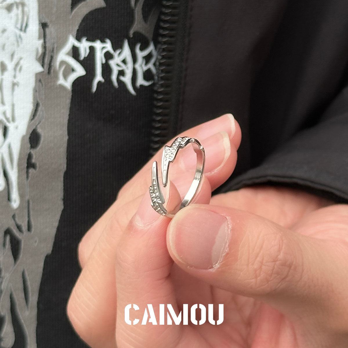 Lightning Open Adjustable Ring