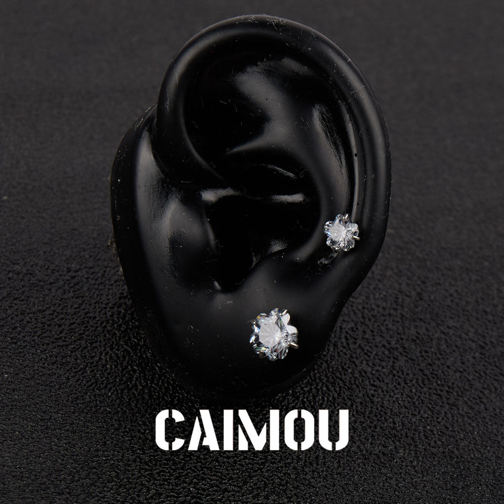 Sakura Cut Flower Zircon Stud Earrings