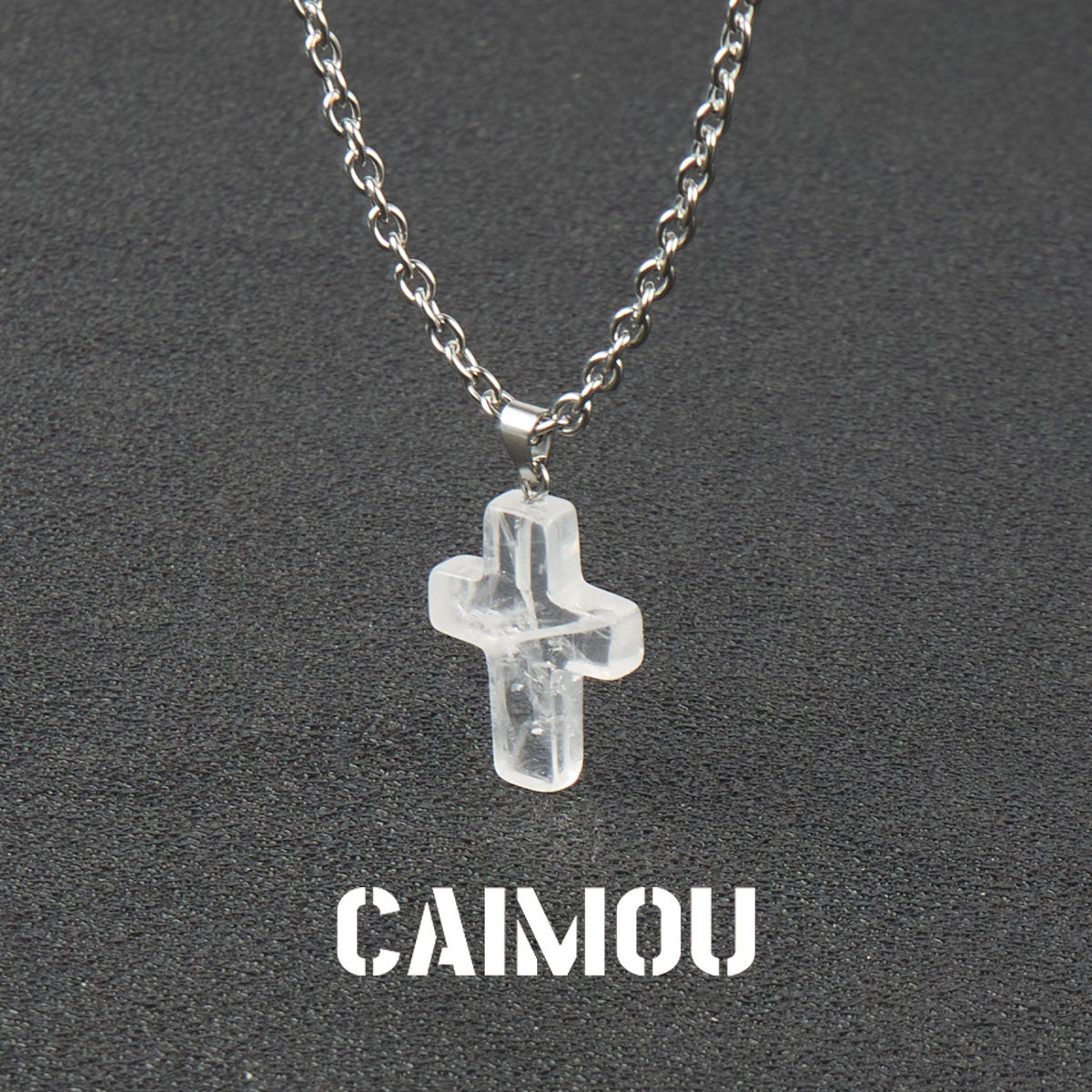 Stone Cross Pendant Necklace