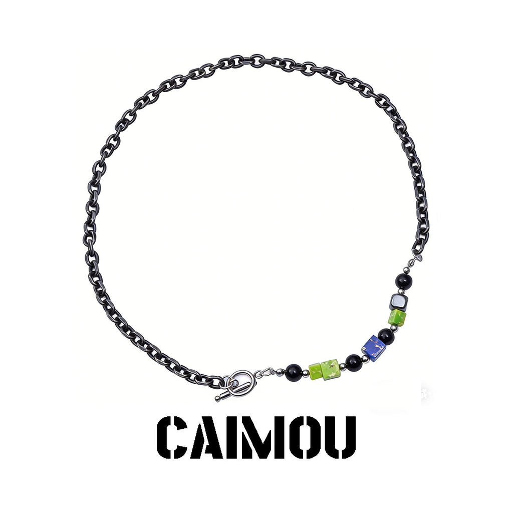 Colorful square black pearl bracelet