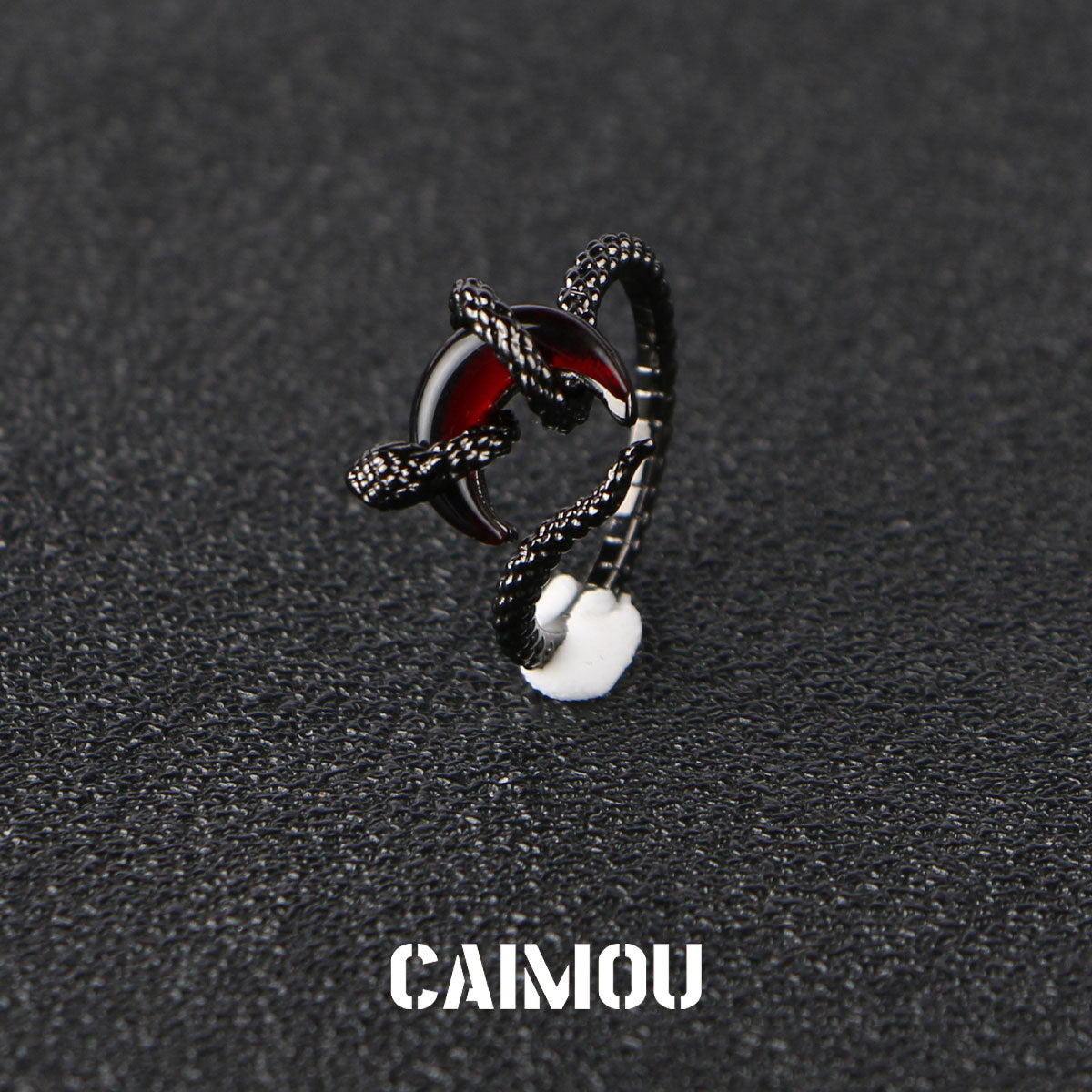 Snake Winding Moon Open Ring