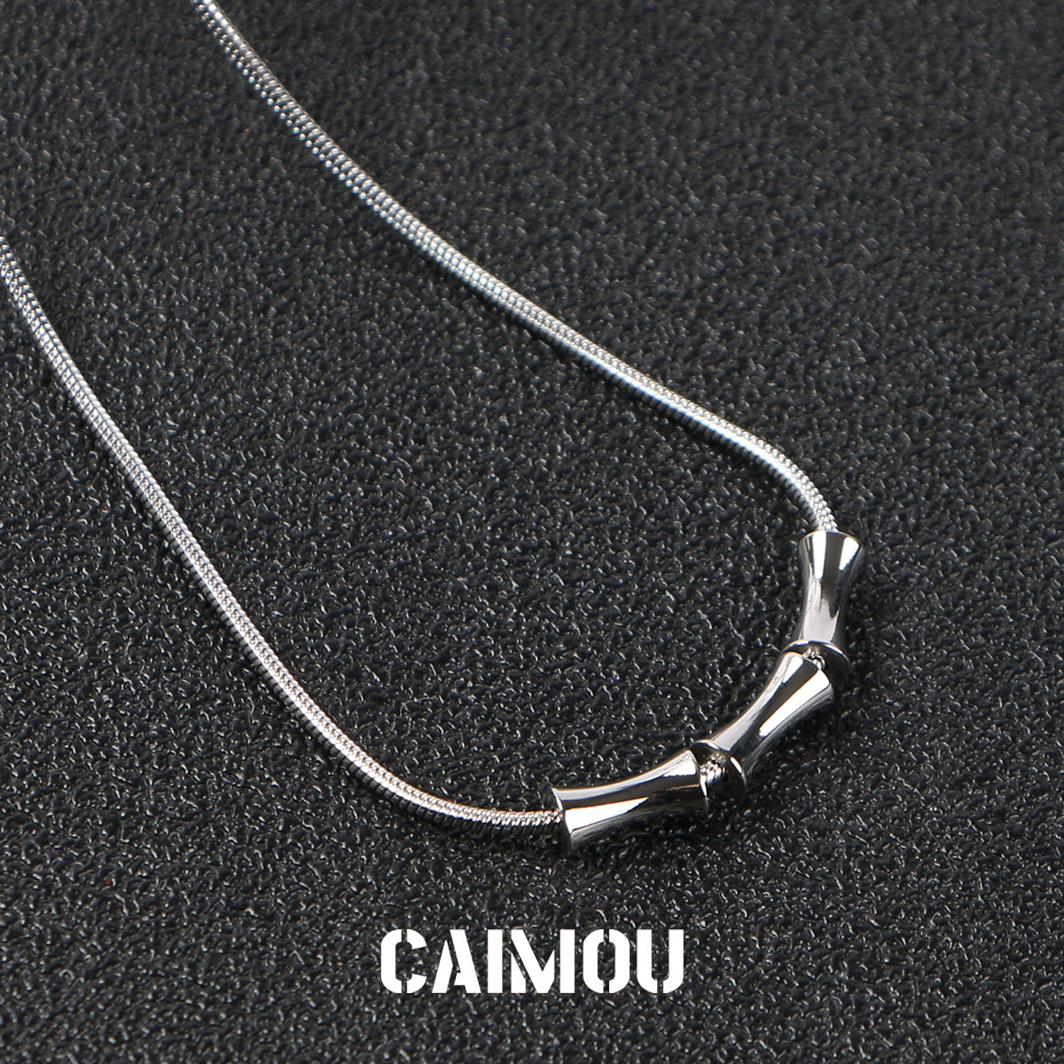 Bamboo Joint Pendant Snake Chain Choker