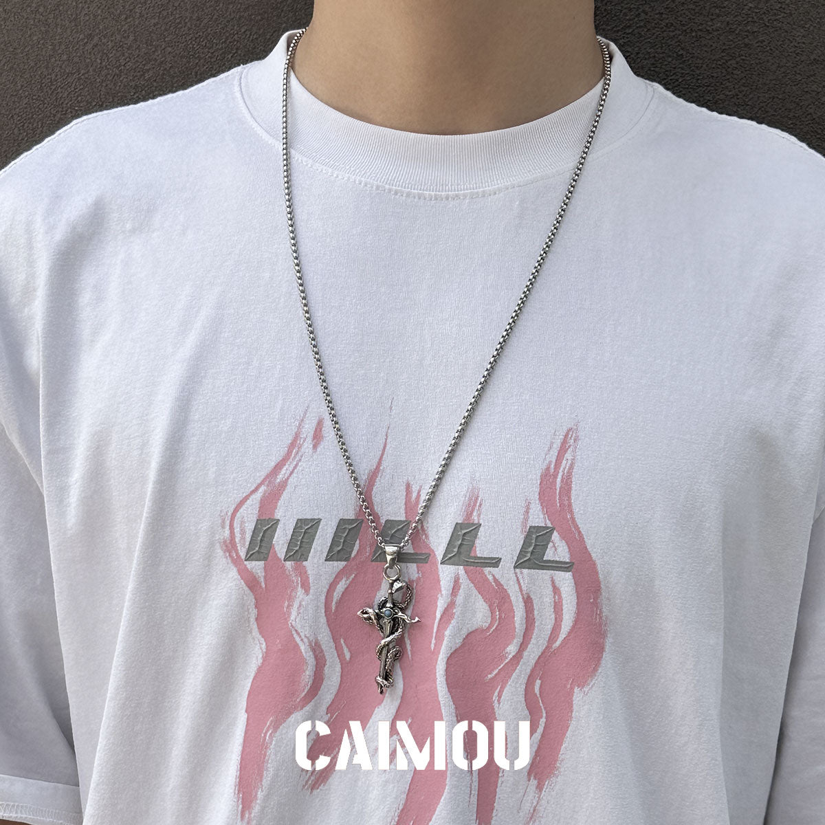 🐍✝️snake cross necklace